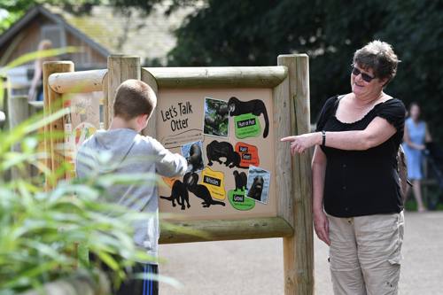 Guests Looking At Sign